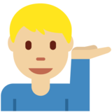 单手举起的男人:中等浅肤色emoji素材一 160x160像素
