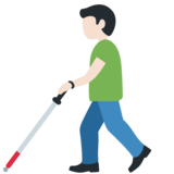 拿拐杖的男人:浅肤色emoji素材一 160x160像素