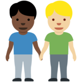 男士牵手:深色肤色,中浅肤色emoji素材一 160x160像素