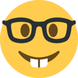 书呆子、戴眼镜的脸emoji素材一 160x160像素