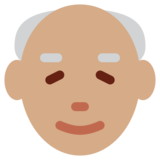 老人:中等肤色emoji素材一 160x160像素