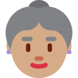 老妇人:中等肤色emoji素材一 160x160像素