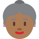 老妇人:中黑肤色emoji素材一 160x160像素