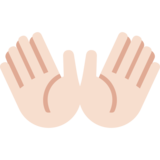 张开双手:浅肤色emoji素材一 160x160像素