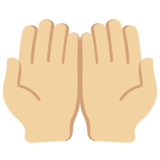 手掌向上:中等浅肤色emoji素材一 160x160像素