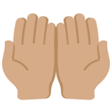 手掌向上:中等肤色emoji素材一 160x160像素