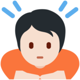 鞠躬:浅肤色emoji素材一 160x160像素