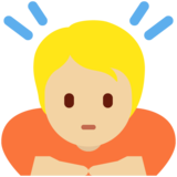 鞠躬:中等浅肤色emoji素材一 160x160像素