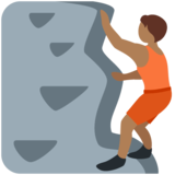 攀岩者/正在攀爬的人:中黑肤色emoji素材一 160x160像素