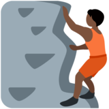 正在攀爬的人:深色肤色emoji素材一 160x160像素