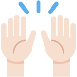 举手:浅肤色emoji素材一 160x160像素