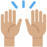 举手:中等肤色emoji素材一 160x160像素