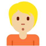 人撅嘴:中等浅肤色emoji素材一 160x160像素