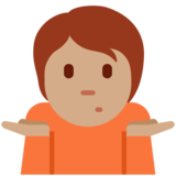 耸肩:中等肤色emoji素材一 160x160像素