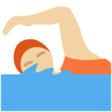 游泳者:中等浅肤色emoji素材一 160x160像素