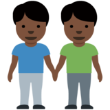 男人牵手:深色肤色emoji素材一 160x160像素