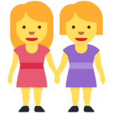 妇女牵手emoji素材一 160x160像素