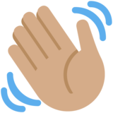 挥手:中等肤色emoji素材一 160x160像素