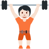 举重:浅肤色emoji素材一 160x160像素