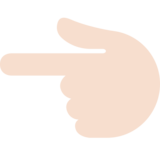 指向左边的手:浅肤色emoji素材一 160x160像素