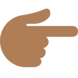 指向右边的手:中深色肤色emoji素材一 160x160像素