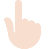 指向上方的手:浅肤色emoji素材一 160x160像素