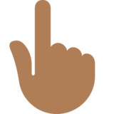 指向上方的手:中深色肤色emoji素材一 160x160像素