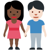 男女牵手：深色肤色，浅色肤色emoji素材一 160x160像素