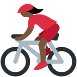女子自行车运动:深色肤色emoji素材一 160x160像素