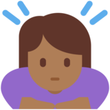 女性鞠躬:中黑肤色emoji素材一 160x160像素