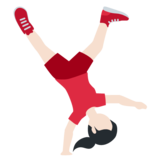 侧手翻的女人:浅肤色emoji素材一 160x160像素