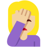 女性面部按摩:中等浅肤色emoji素材一 160x160像素