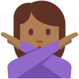打“不”手势的女人:中黑肤色emoji素材一 160x160像素