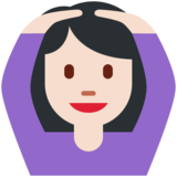 做“好”手势的女人:浅肤色emoji素材一 160x160像素