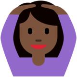 做“好”手势的女人:深色肤色emoji素材一 160x160像素
