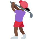 女子高尔夫:深色肤色emoji素材一 160x160像素