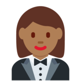 穿燕尾服的女人:中等深色肤色emoji素材一 160x160像素