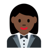 穿燕尾服的女人:深色肤色emoji素材一 160x160像素