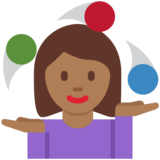 女性杂耍:中黑肤色emoji素材一 160x160像素