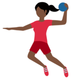 打手球的女人:深色肤色emoji素材一 160x160像素