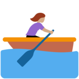 女子划艇:中等肤色emoji素材一 160x160像素