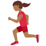 女子跑步:中黑肤色emoji素材一 160x160像素