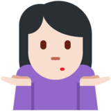 女人耸肩:浅肤色emoji素材一 160x160像素