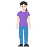 女性站立：浅肤色emoji素材一 160x160像素