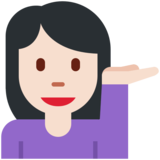 单手举起的女人:浅肤色emoji素材一 160x160像素