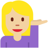 单手举起的女人:中等浅肤色emoji素材一 160x160像素