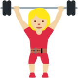 女子举重:中浅肤色emoji素材一 160x160像素