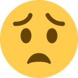 担心的脸emoji素材一 160x160像素