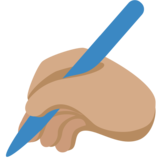 写字的手:中等肤色emoji素材一 160x160像素