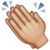 拍手:中等浅肤色emoji素材一 160x160像素